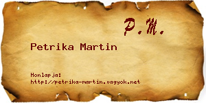 Petrika Martin névjegykártya
