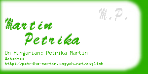 martin petrika business card